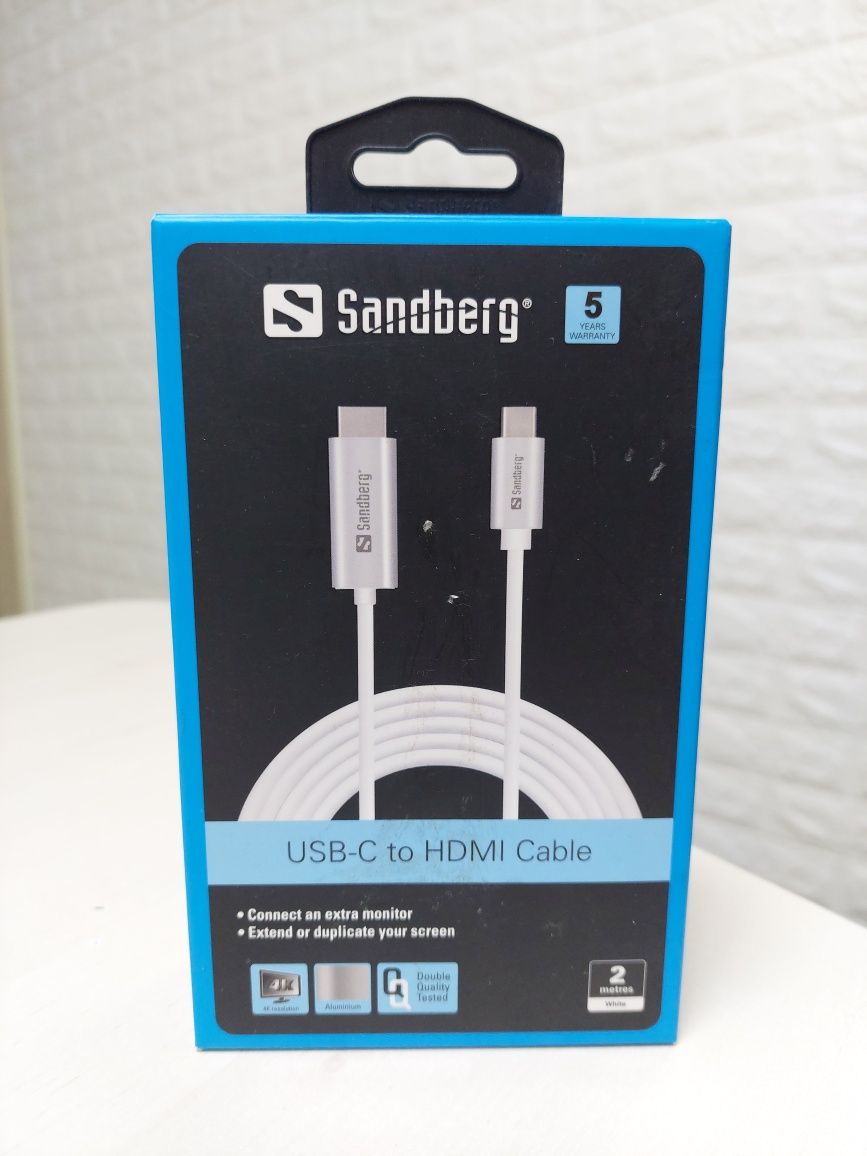 Кабель Sandberg USB-C to HDMI 4K 2m алюміній