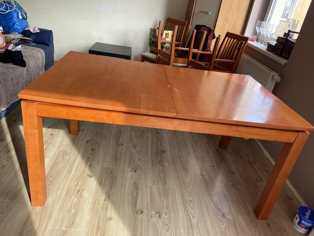 Stoł duży rozkładany. Piękne egzotyczne lite drewno malezyjskie.