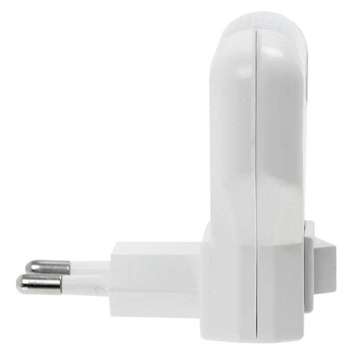 Mini lampka NOCNA LED 1W DO GNIAZDKA Z Wyłącznikiem Kątowa Biała SUPER