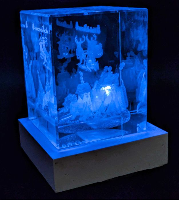 Świąteczny Mikołaj 3d w szkle