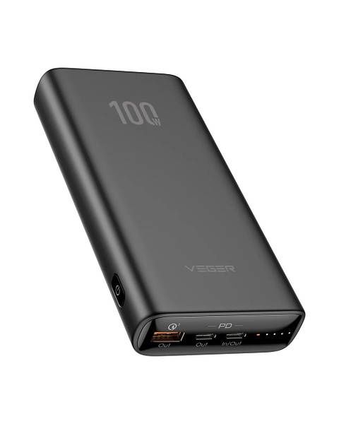 Павербанк Veger T100 20000mAh вихід PD100W вхід 5-20V/2.25A (Max 45W-