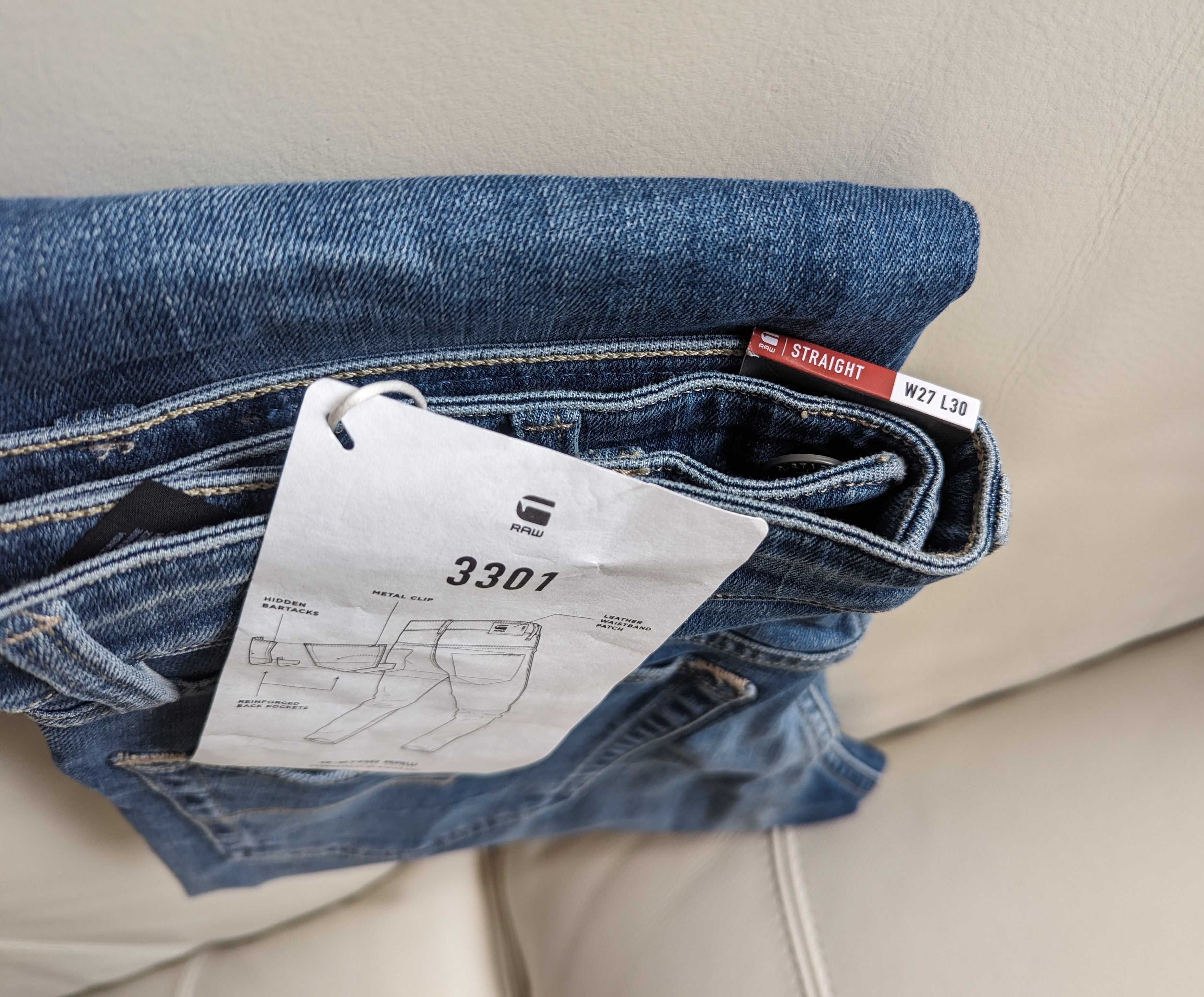 Spodnie G-star Raw 3301 Regular Tapered Jeans 27/30