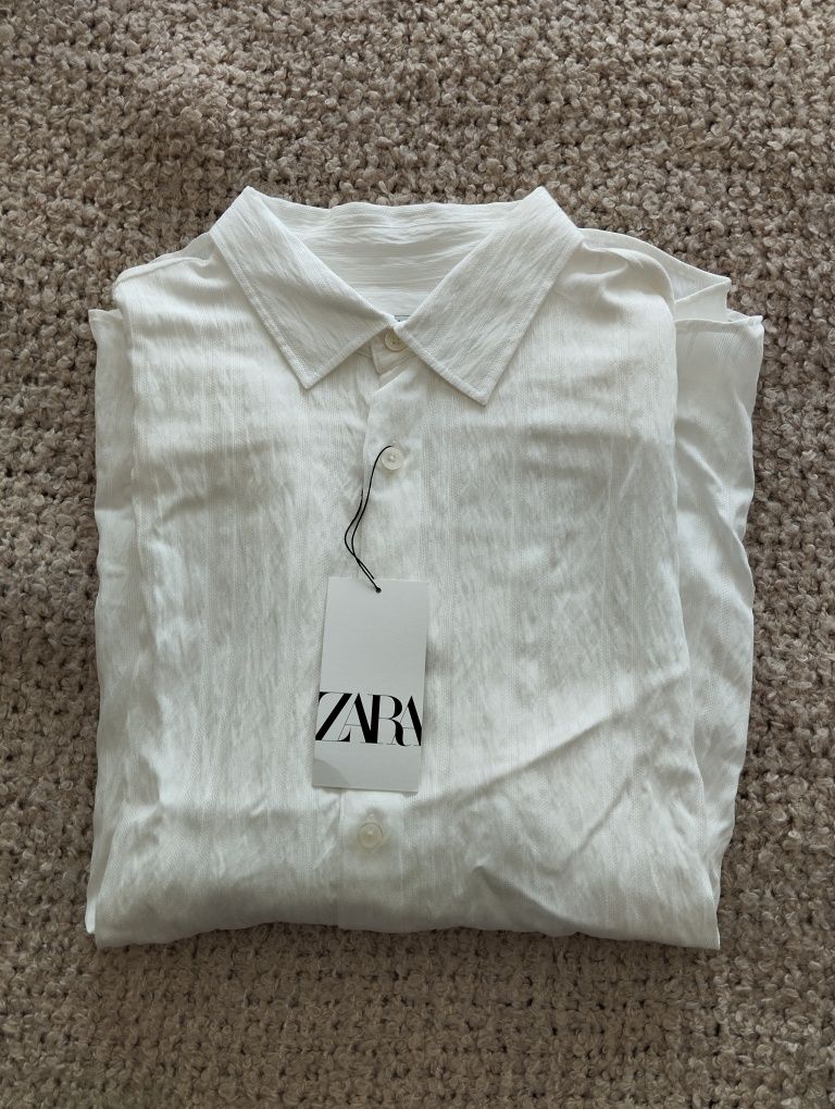 Camisa Fluída Branco Zara L Novo