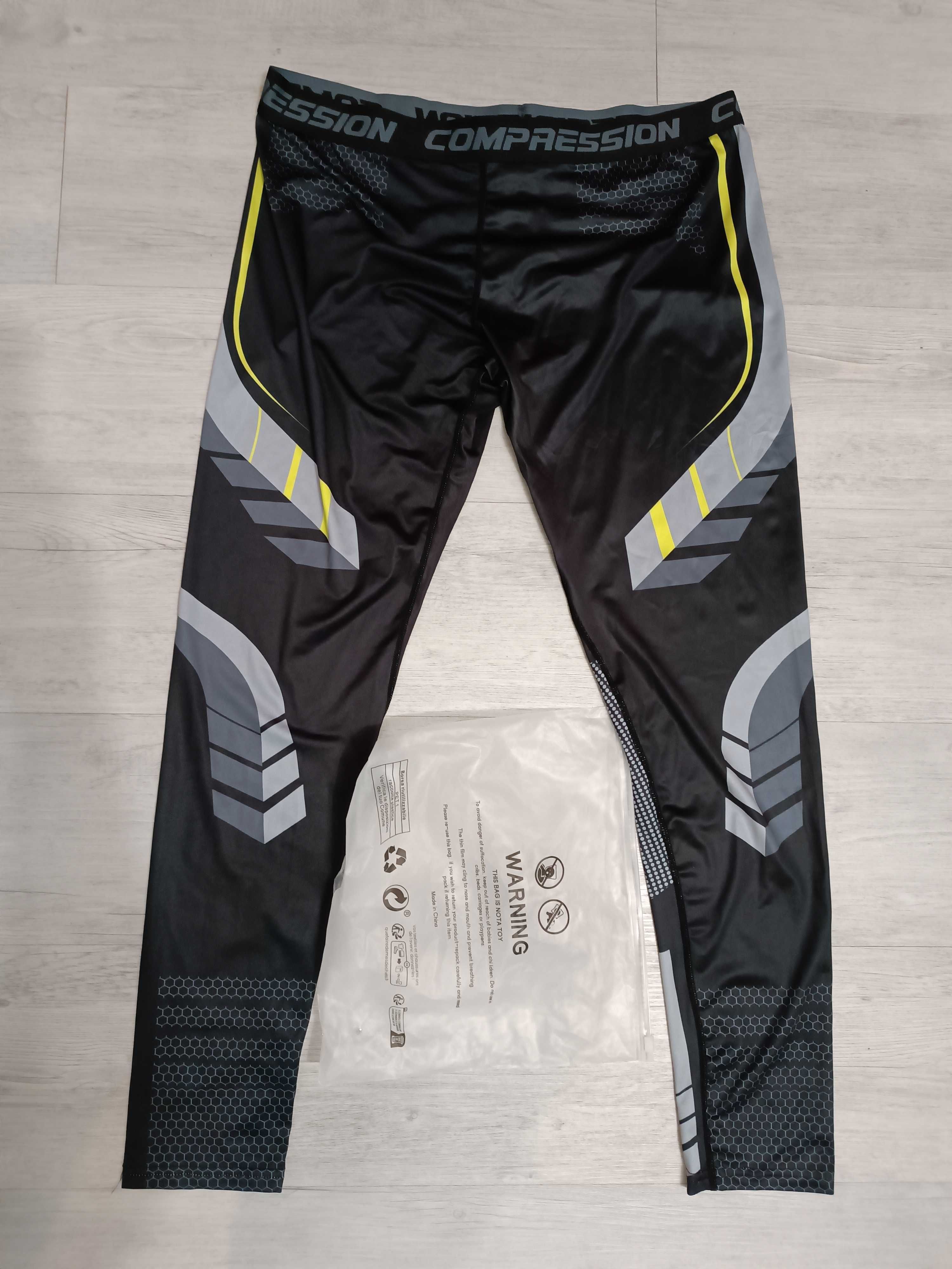 Nowe Męskie legginsy kompresyjne XXL rower bieganie sztuki walki MMA