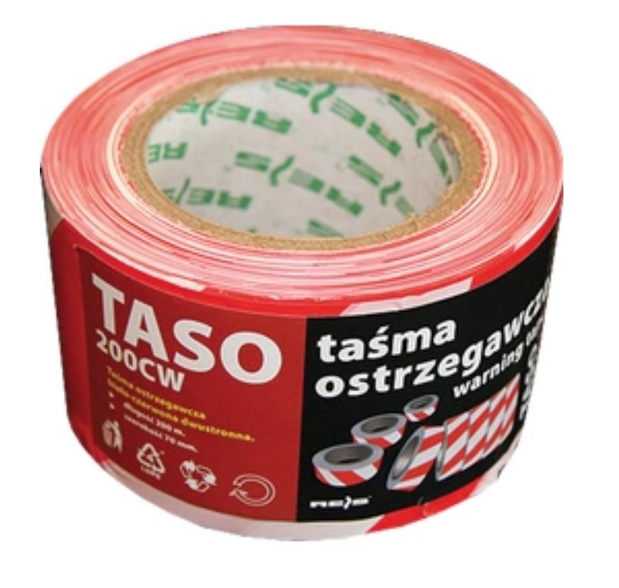 Taśma ostrzegawcza 200 metrów szerokość 70 mm nowa