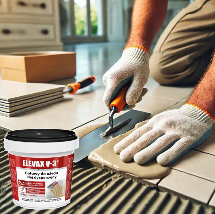 Gotowy Klej do Płytek Drewna Glazury Mrozoodporny Elastyczny 0,8kg JUR