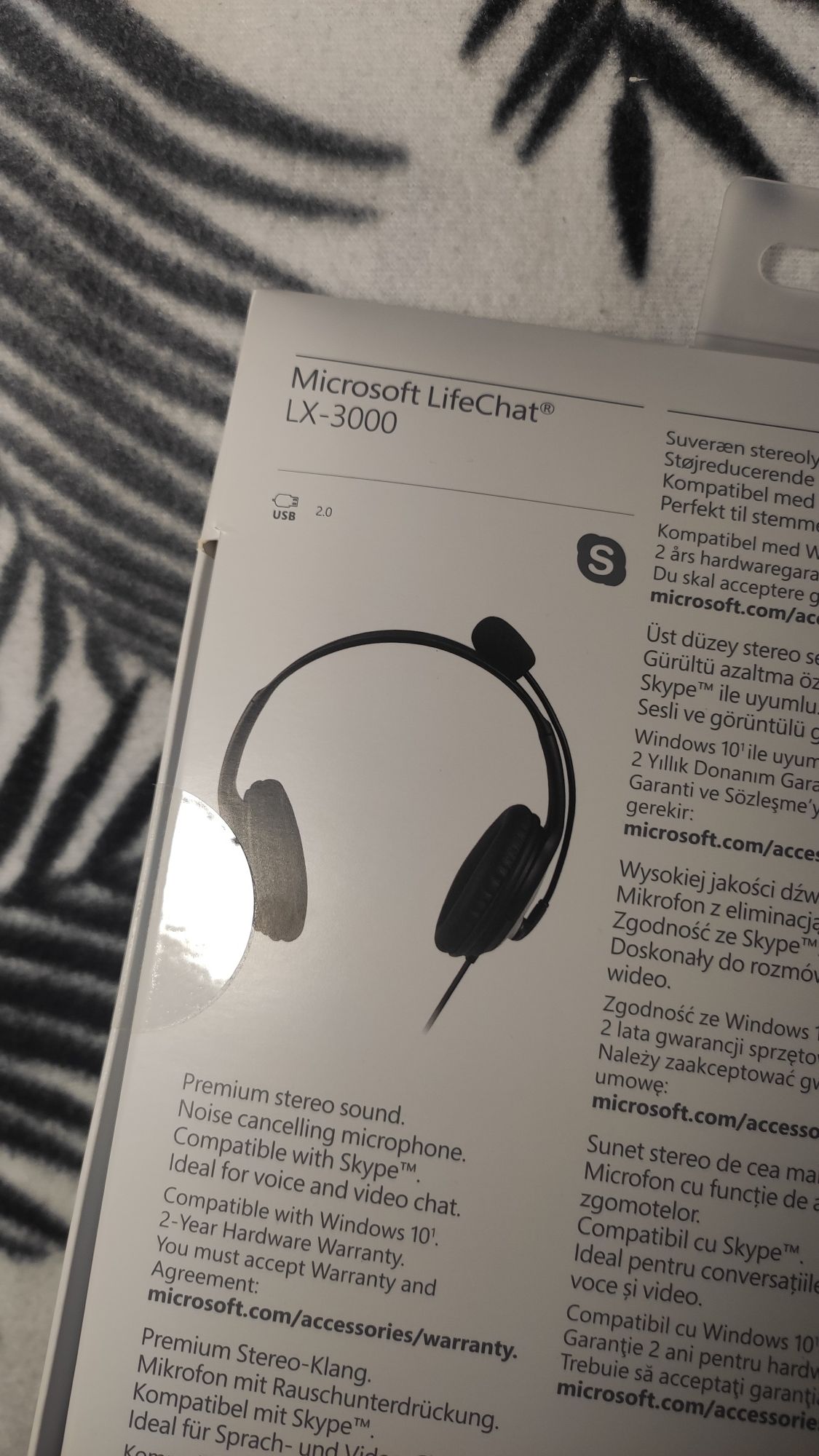 Słuchawki Microsoft LifeChat LX-3000. Przewodowe z mikrofonem, nowe.
