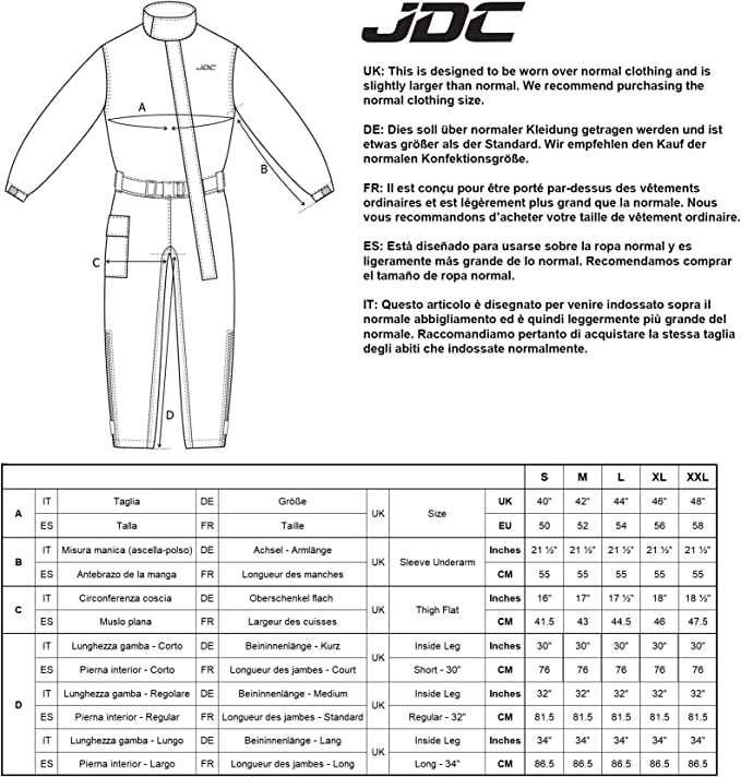 JDC Wodoodporny Przeciwdeszczowy Kombinezon męski rozmiar XL