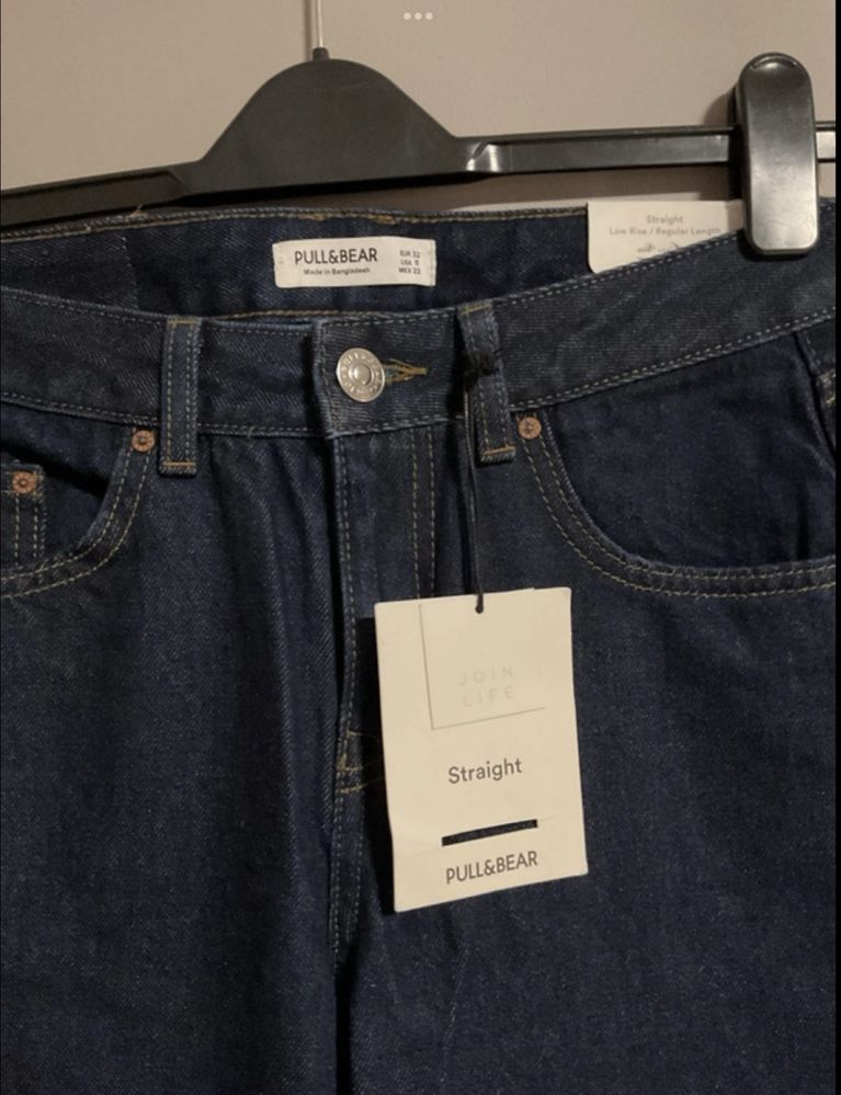 Ciemne jeansy pull & bear, spodnie długie