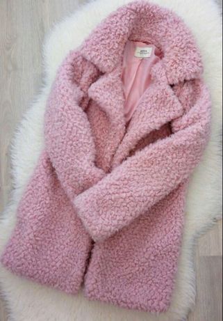 Пальто барашек розовое