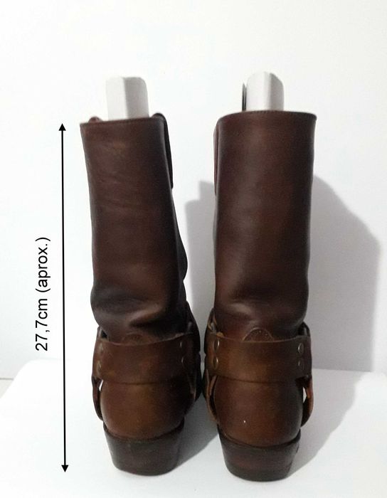 Botas castanhas em pele de biqueira quadrada da Sendra (vintage) T: 36