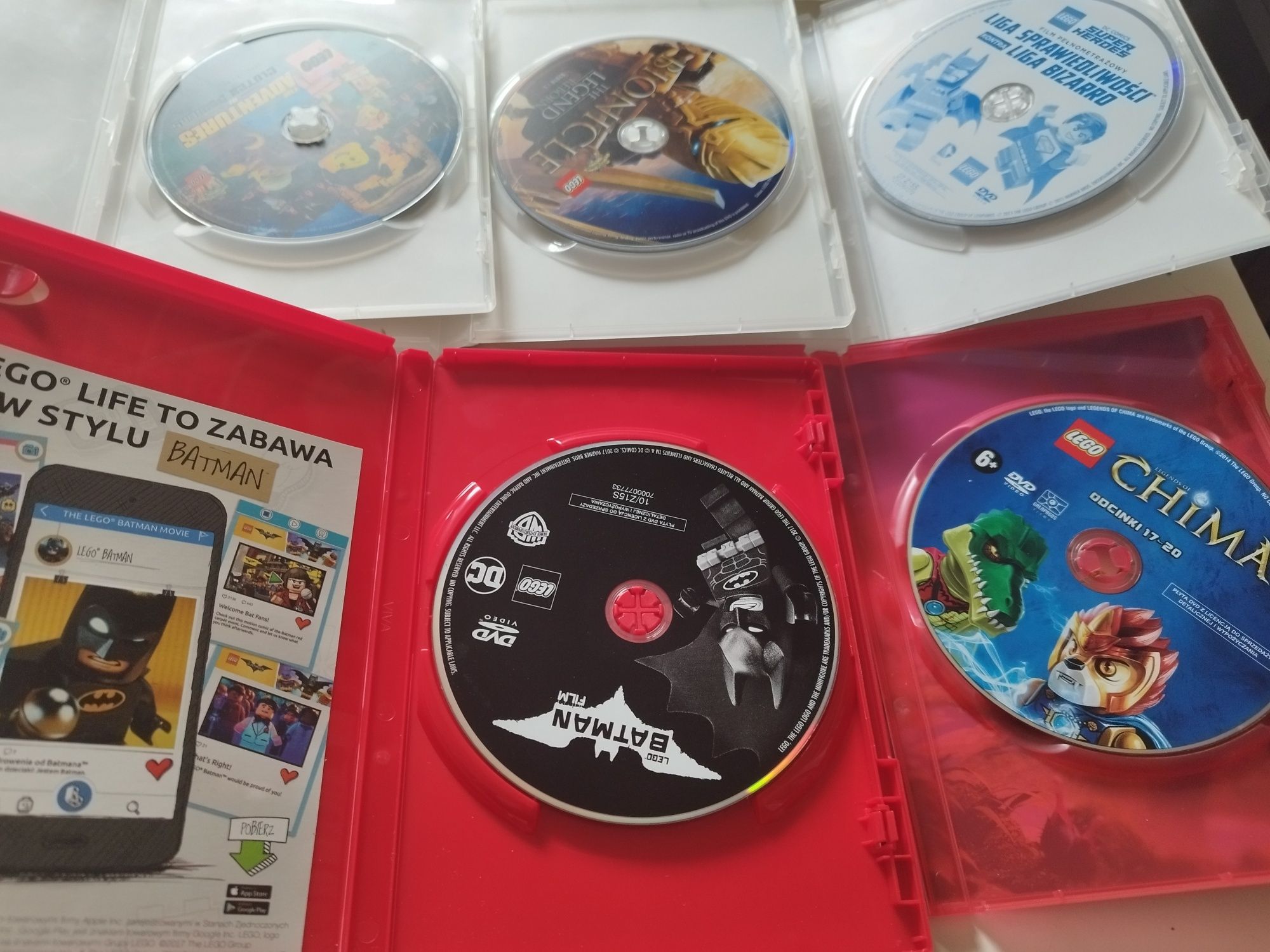 5płyt DVD LEGO: Batman, Bionicle, Clutch Powers, Chima, Super Heroes