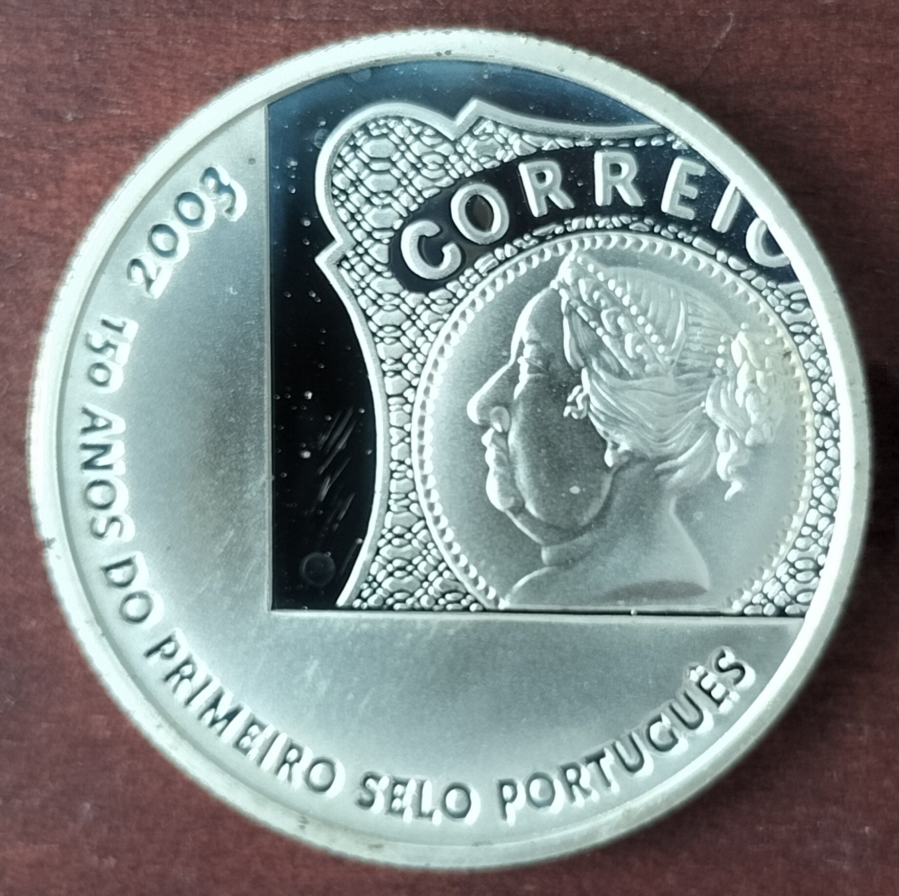 Moeda 5€ 2003 Selo Prata Proof Nova C/Cinta Exterior e Certificado