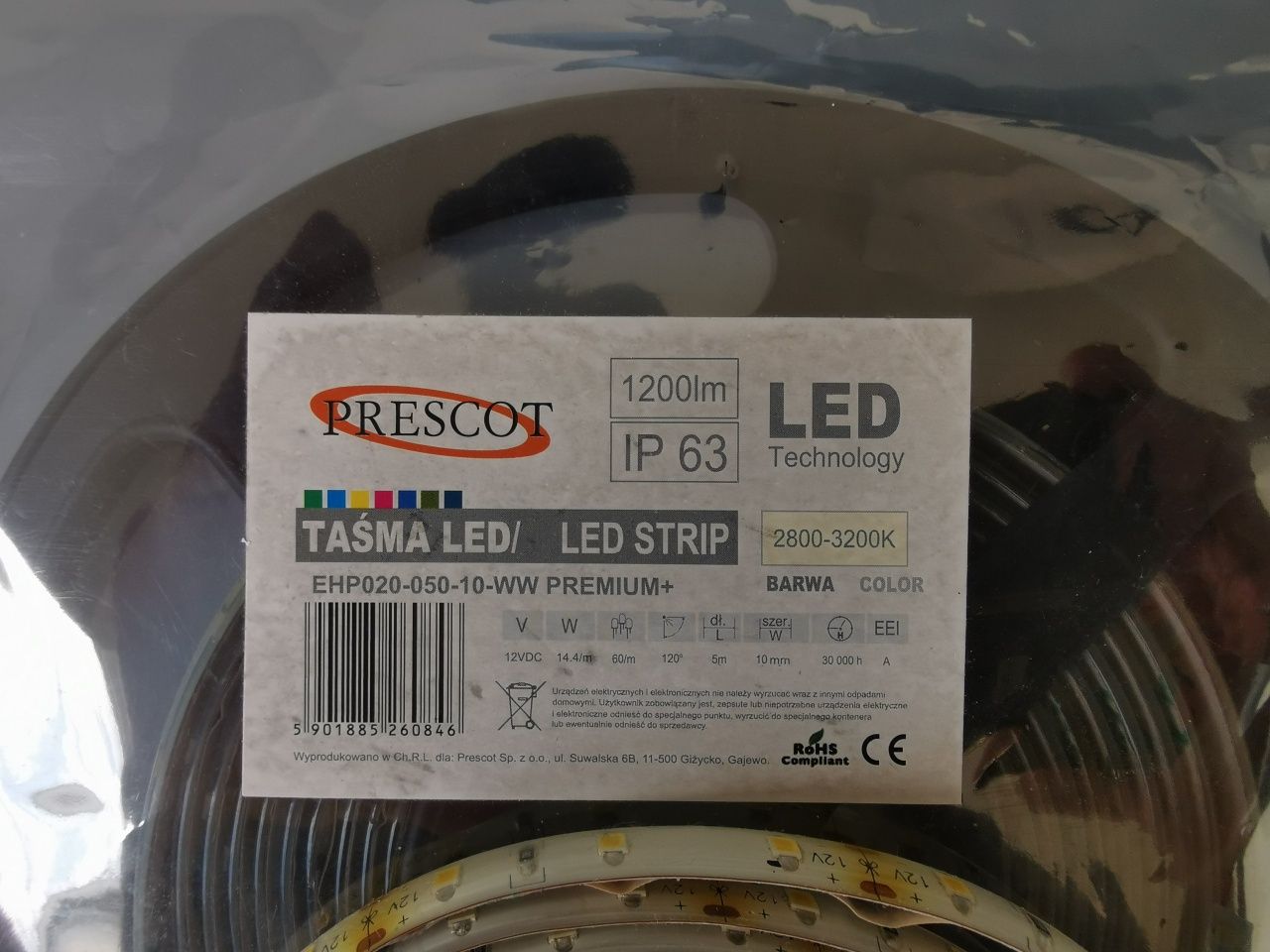 Tasma LED Prescot premium 14.4W/m 12V IP67 3000K 5m