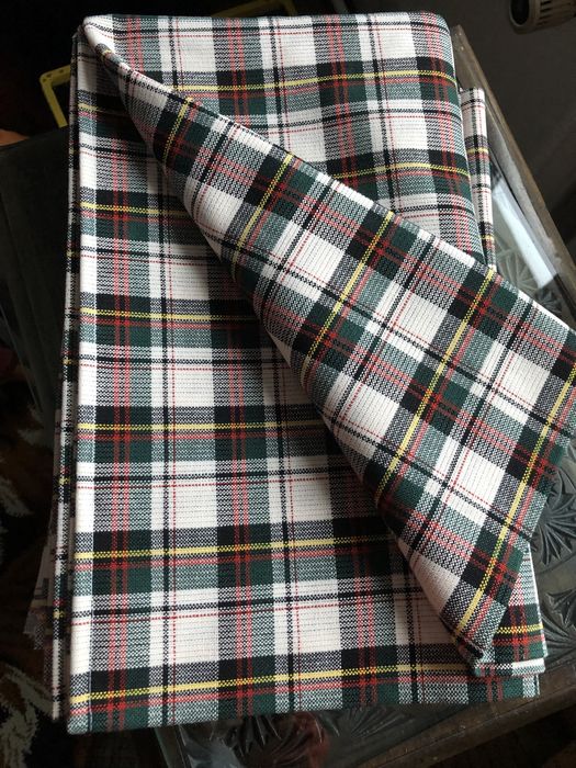 Tkanina tapicerska obiciowa szkocka krata Nowa zielona żółta