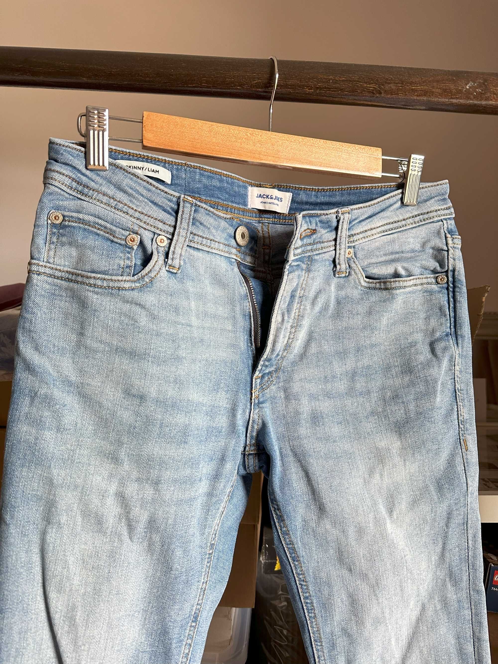 Jasne męskie rurki 30 30 M Jack&Jones skinny gładkie