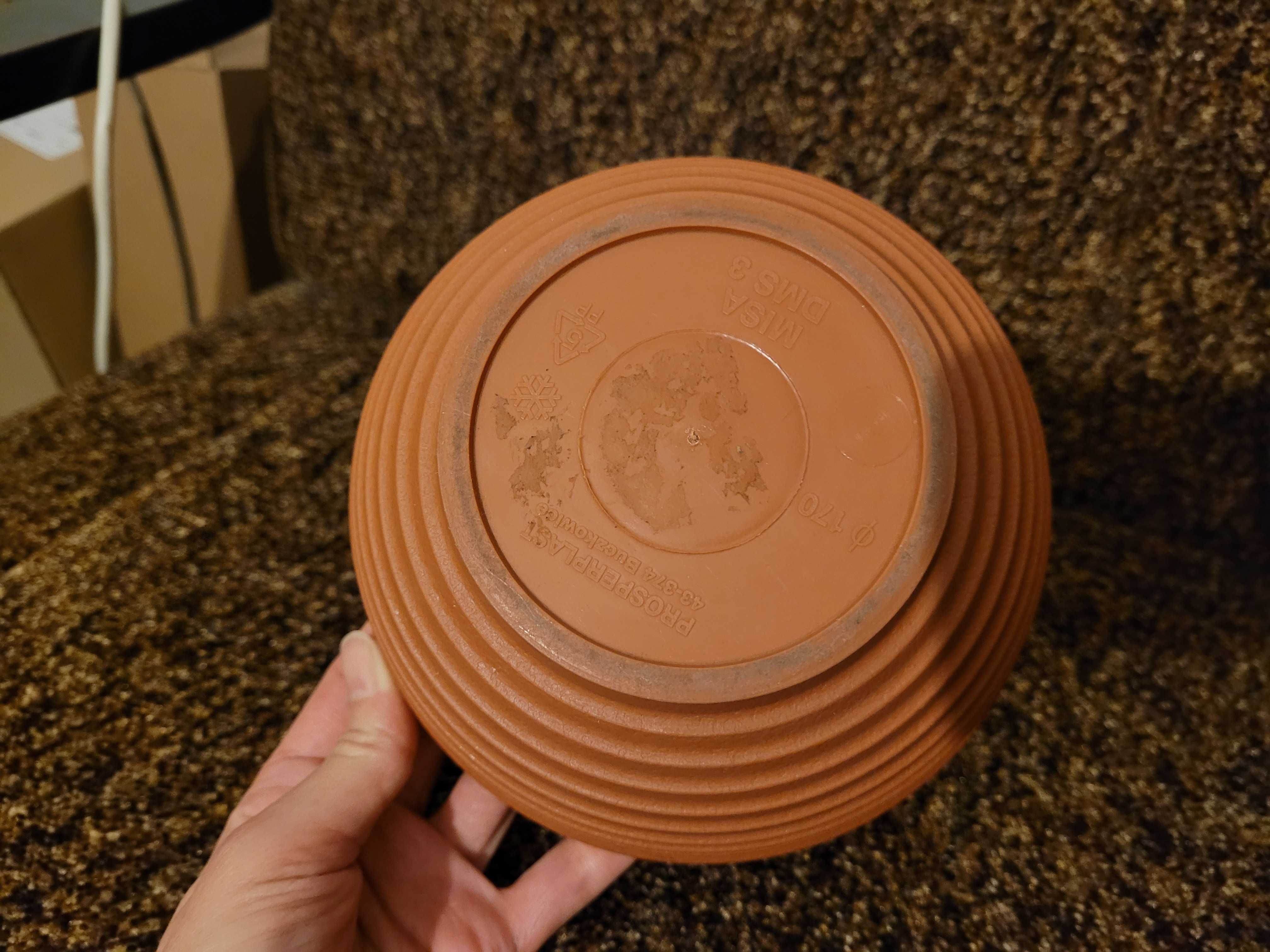 Brązowa donica misa ProsperPlast 17 cm