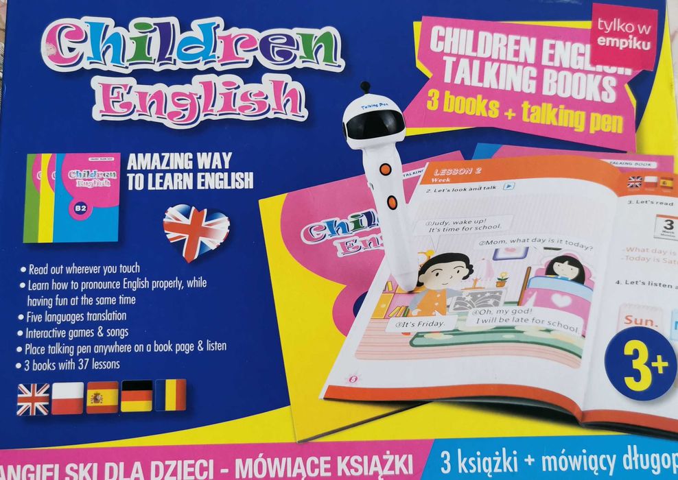 Children English książki wraz z mówiącym długopisem, 5 języków