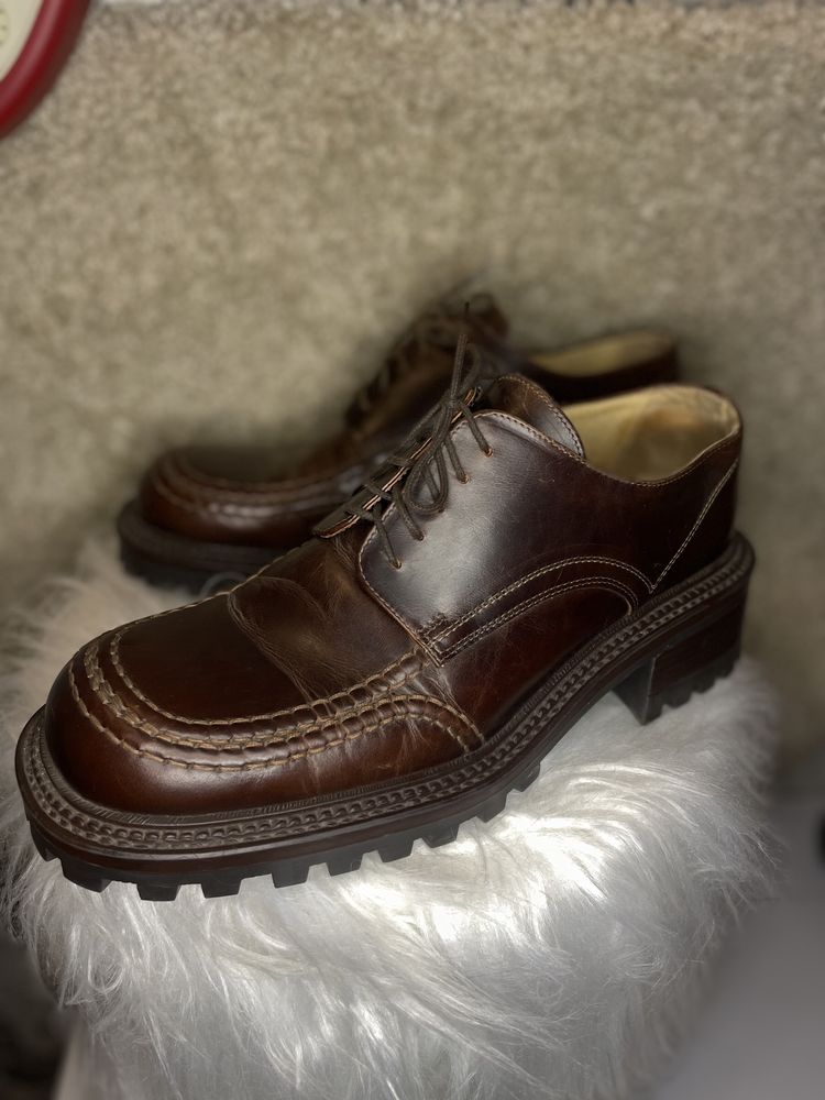 Кожаные брендовые туфли Romano Mazzante размер 44