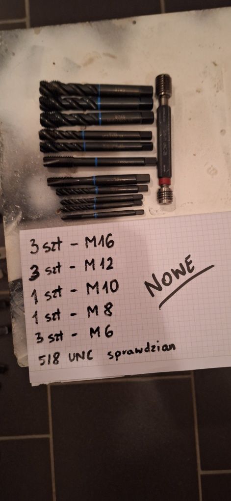 Sprzedam nowe gwintowniki maszynowe yamawa oraz sprawdzian do gwintów