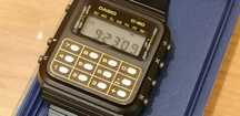 Casio c-80 calculadora cor castanho/chocolate com caixa e papeis