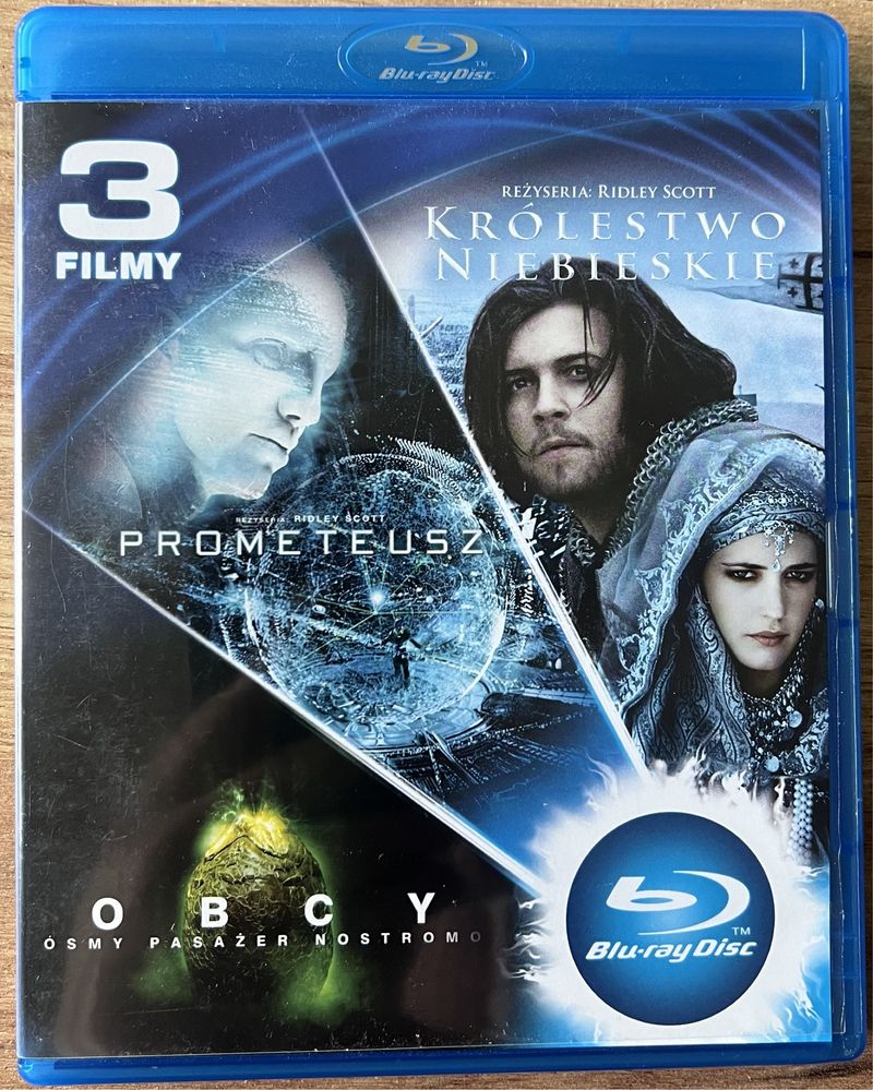 3 filmy Blu-ray Prometeusz, Obcy 8 pasażer, Królestwo Niebieskie