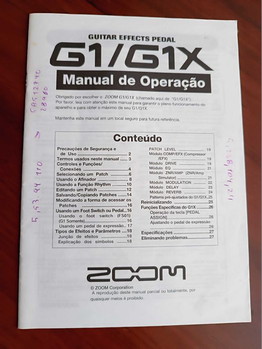 Pedaleira de Guitarra ZOOM GX1 Usada