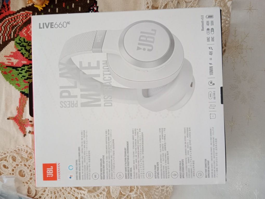 Słuchawki JBL 660 Live NC Harman, fabrycznie nowe, plomby