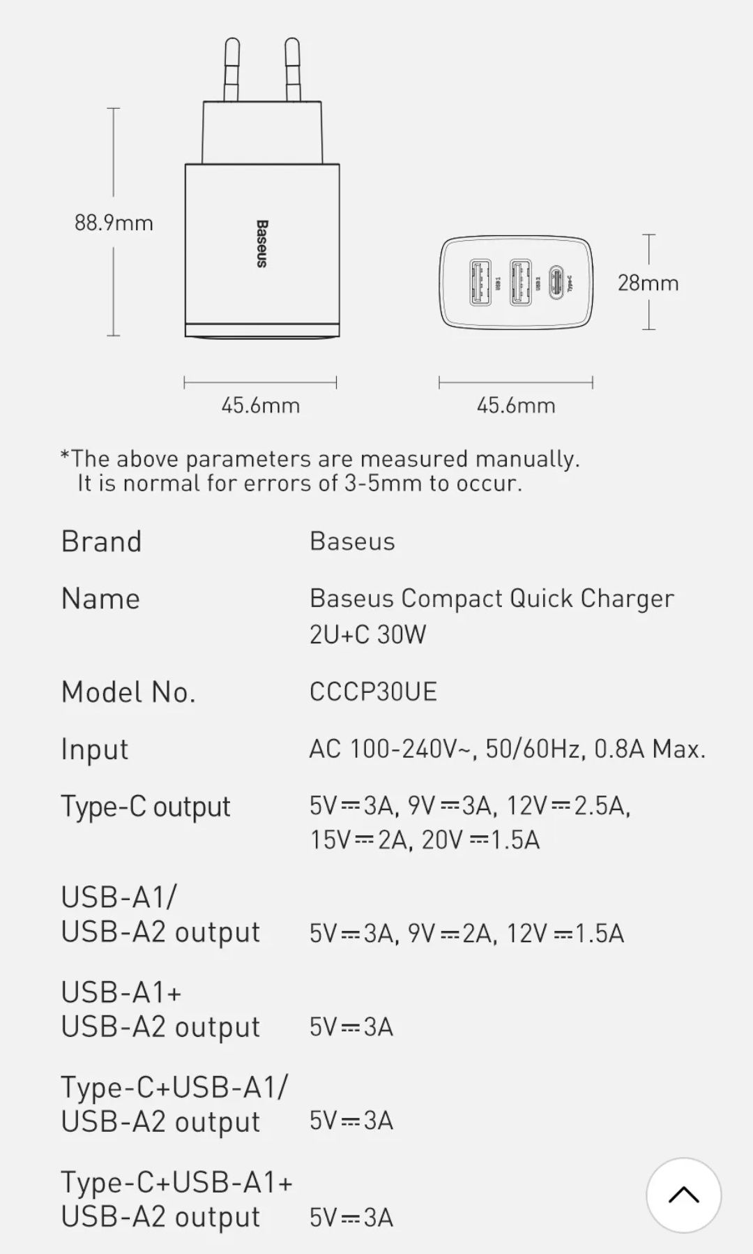 Baseus 30W Зарядний пристрій