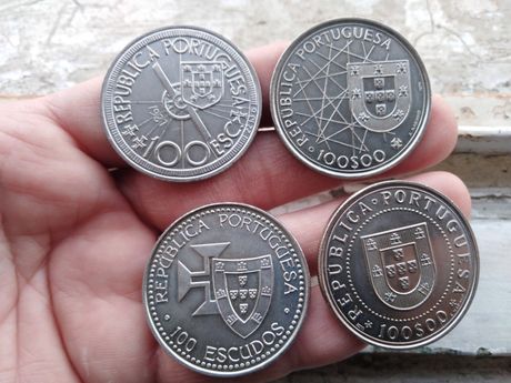 4 moedas 100 escudos de 1987 a 1990 Belas