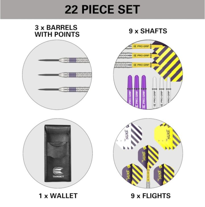 Luke Littler Target Darts 80% wolframu 22gr.  LOTKI DO DARTA ( STEEL)