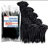 Duży Zestaw OPASEK ZACISKOWYCH Trytytki Czarne 800 SZTUK Różne