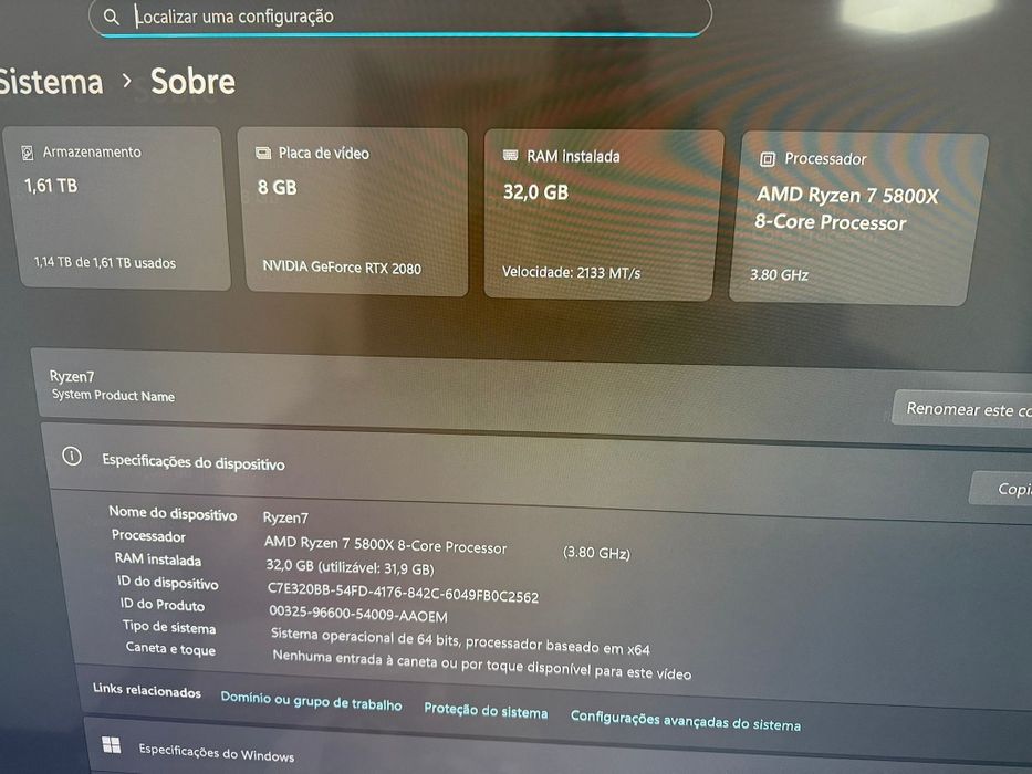 Pc Gamer RYZEN 7 5800X 32GB