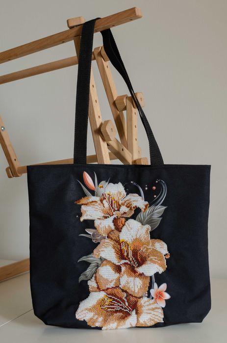 Подарунковий Набір — Шопер + Косметичка + Блокнот з Бісерною Вишивкою