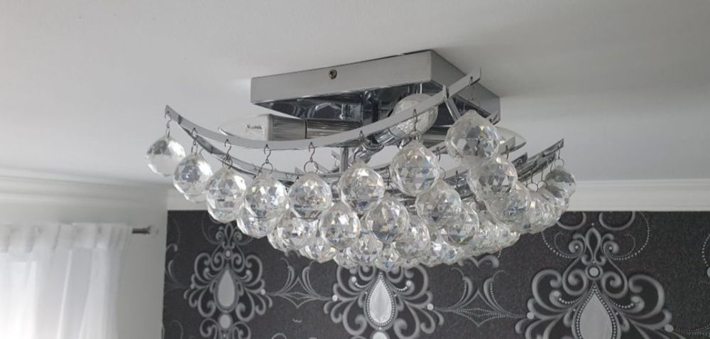 Plafon krysztalowy chrom 4xLED E27 ITALUX ADRILUX