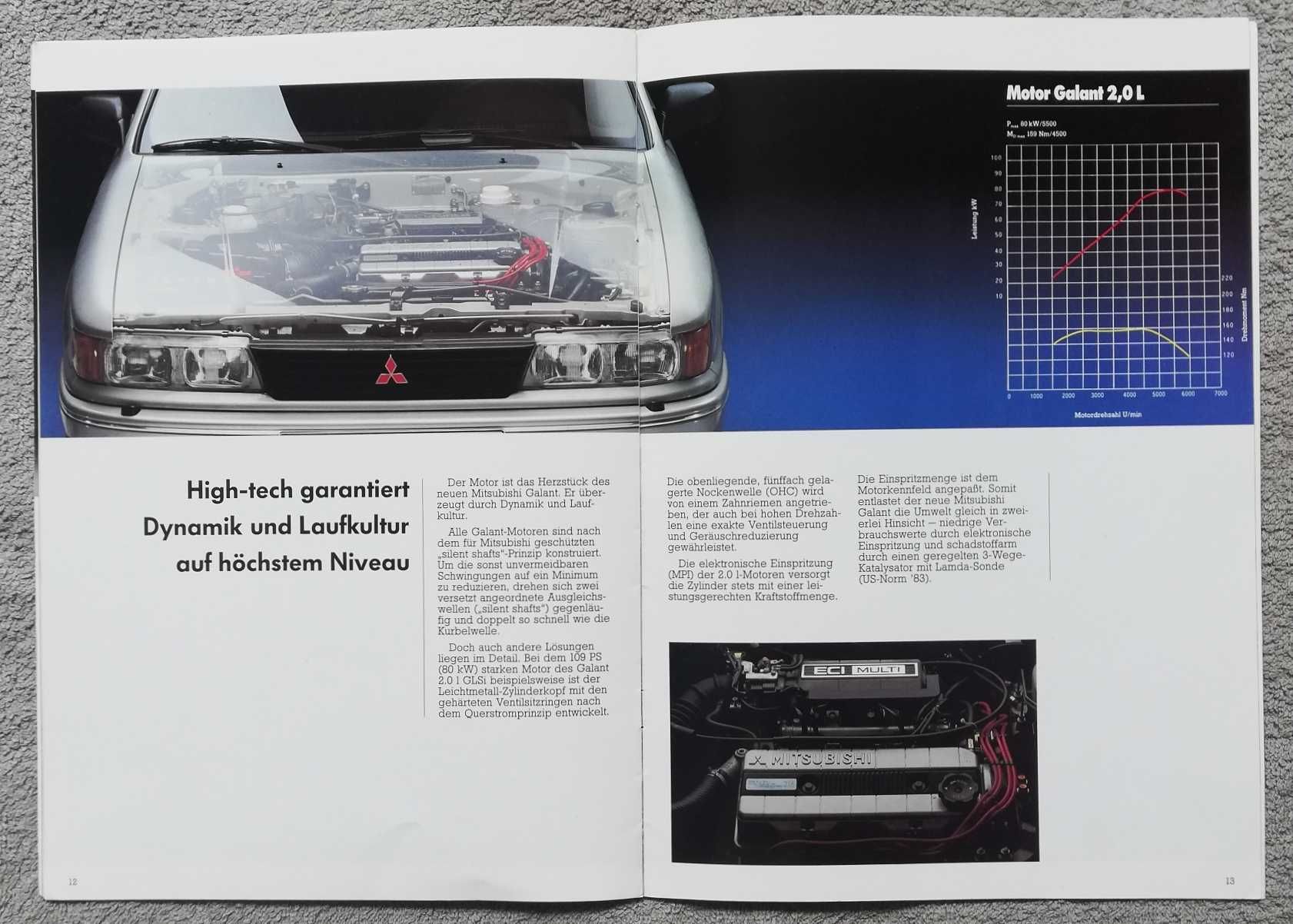 Prospekt Mitsubishi Galant rok 1988