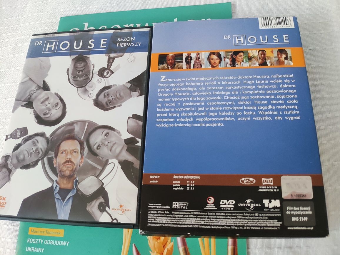 Dr House Sezon 1 (House M.D. - Season 1) kultowy serial 5 DVD H.Laurie