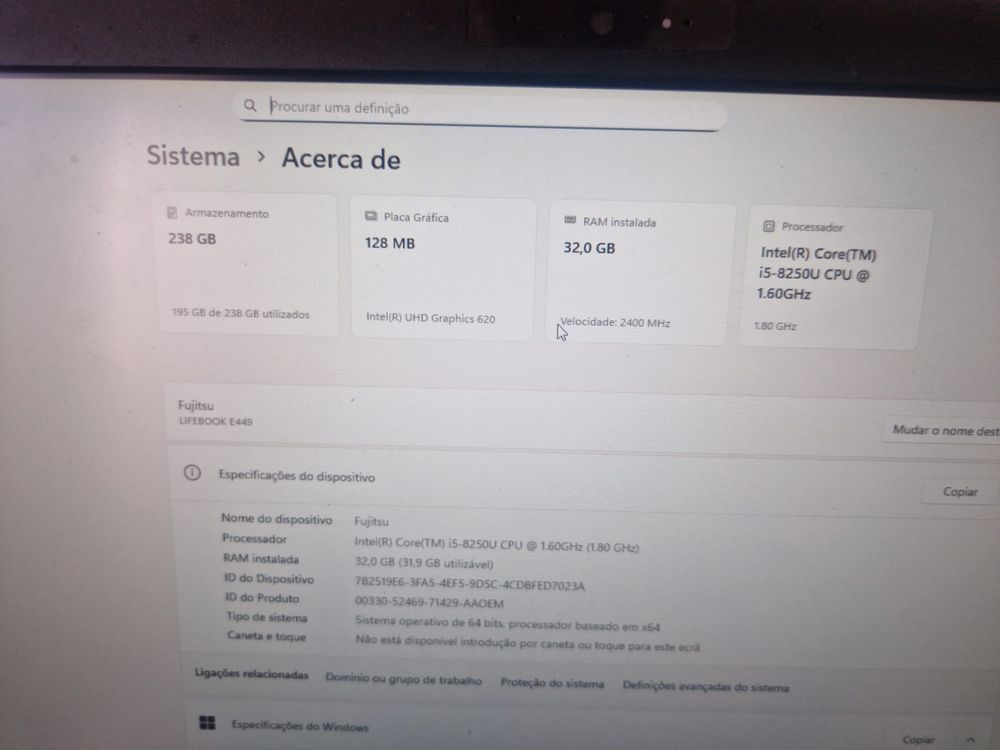 Fujitsu Lifebook E449  32GB RAM | SSD (rápido)