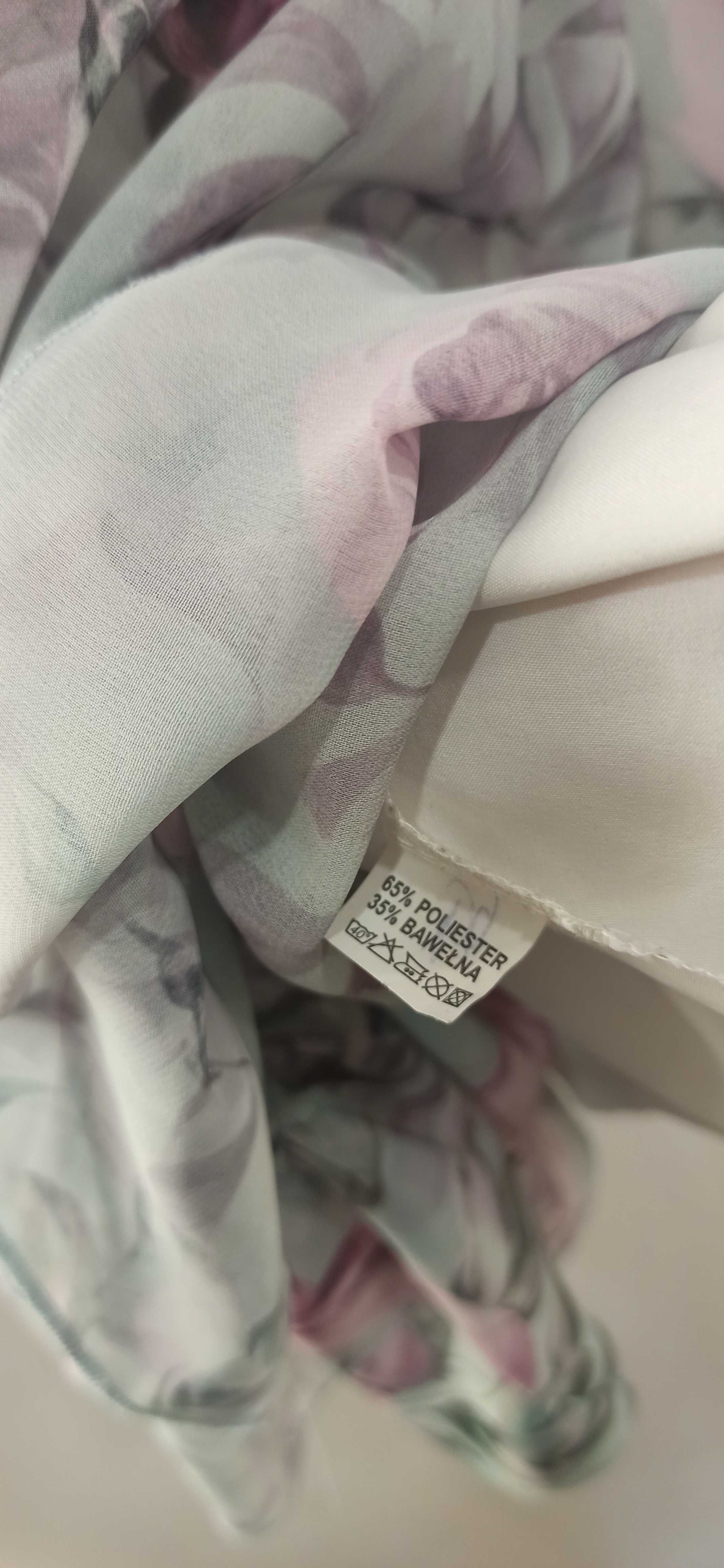 Sukienka hiszpanka błękit/róż, długi rękaw, rozm. uni XS-L, Excellece