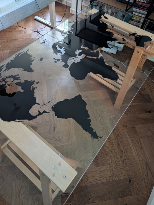 Ikea biurko na kozakach mapa świata 160x80