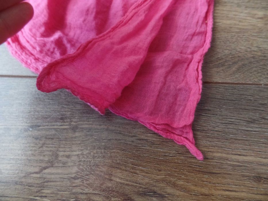 Duża różowa apaszka chustka chusta na szyję dziewczęca