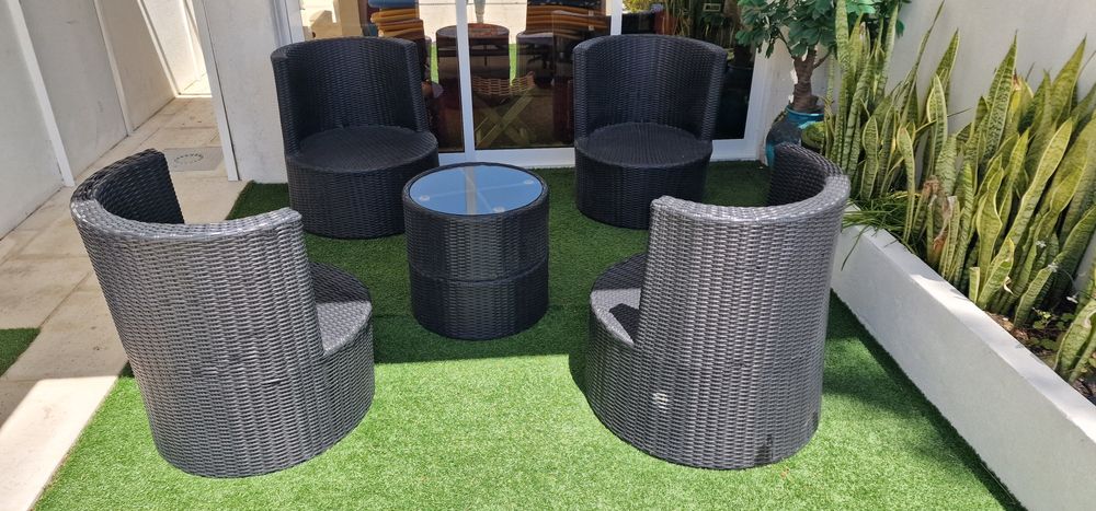 Conjunto jardim exterior em Rattan
