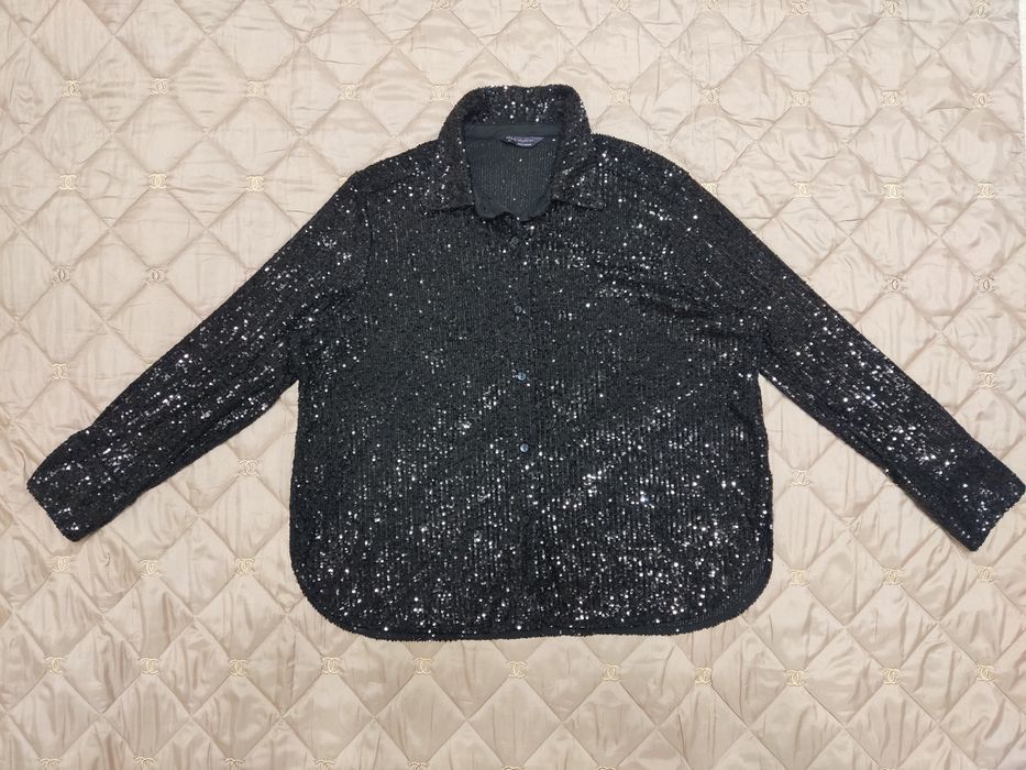 ошатна блуза сорочка в пайєтки marks and Spencer р 54 -56 наш англ 20