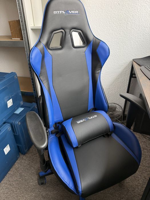 Fotel gamingowy GTPLAYER - czarno-niebieski, stan dobry