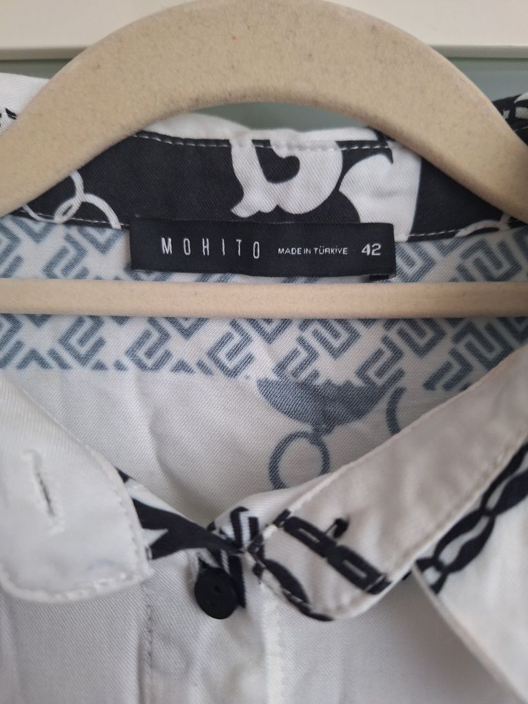 Koszula Mohito 42 XL oversize print wiskoza 100% cudowna wiosna