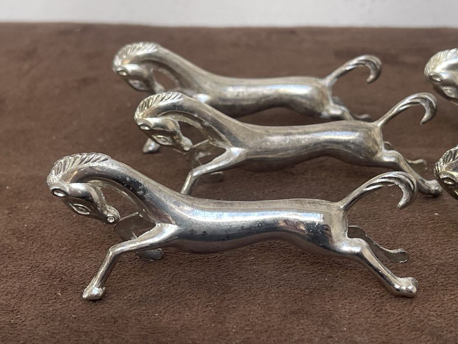 Art Deco Konie Stare Masywne Posrebrzane Koziołki Pod Sztućce.