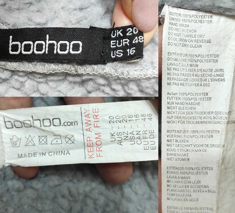 Утеплена дублянка косуха Boohoo на хутрі, тепла подовжена косуха Ботал