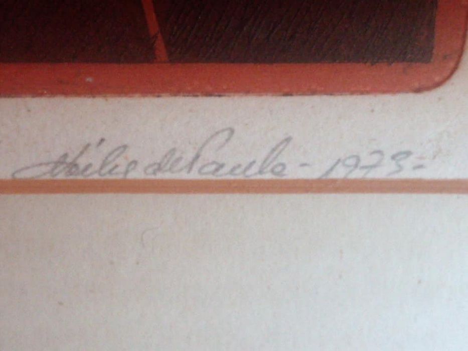 Gravura assinada de Noélia de Paula XOX de 1973