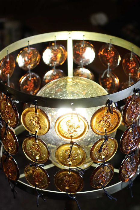 Lampa ze znakami zodiaku – Delam Huta Ząbkowice Drost prl vintage