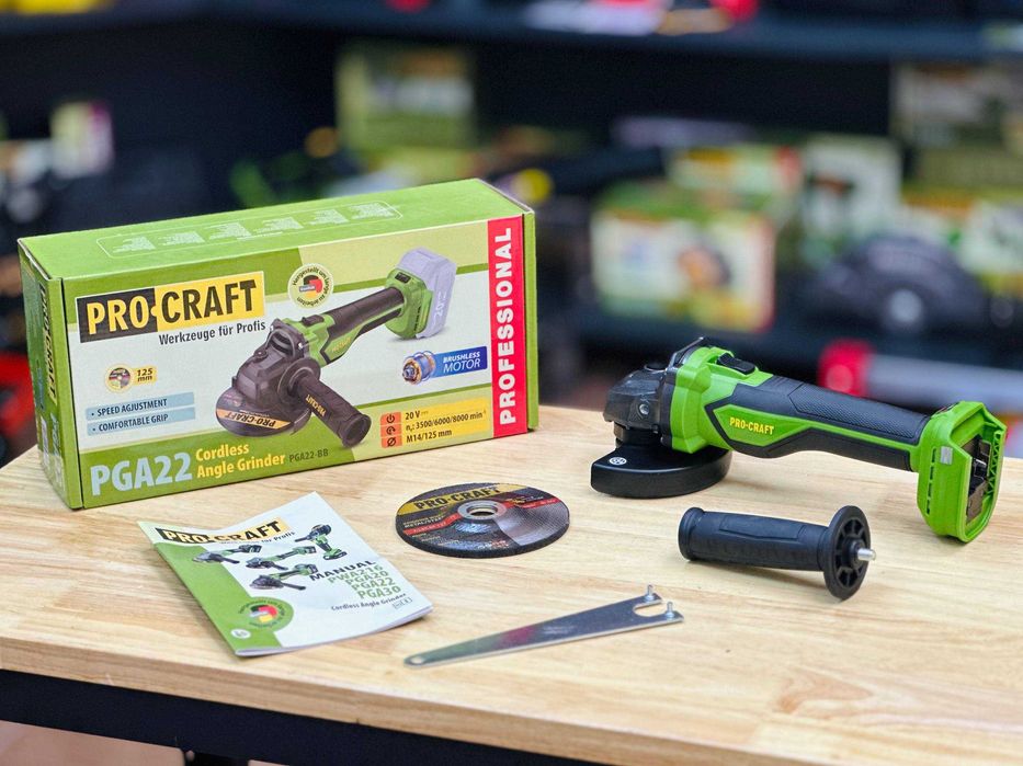 125 мм Болгарка Procraft (Безщіткова) 3 швидкості +Регулювання обертів